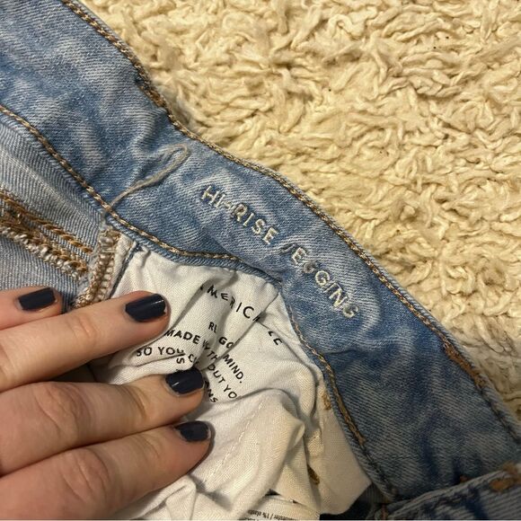 American Eagle Distressed High Rise Jeggings size 8 Short - Picture 5 of 6